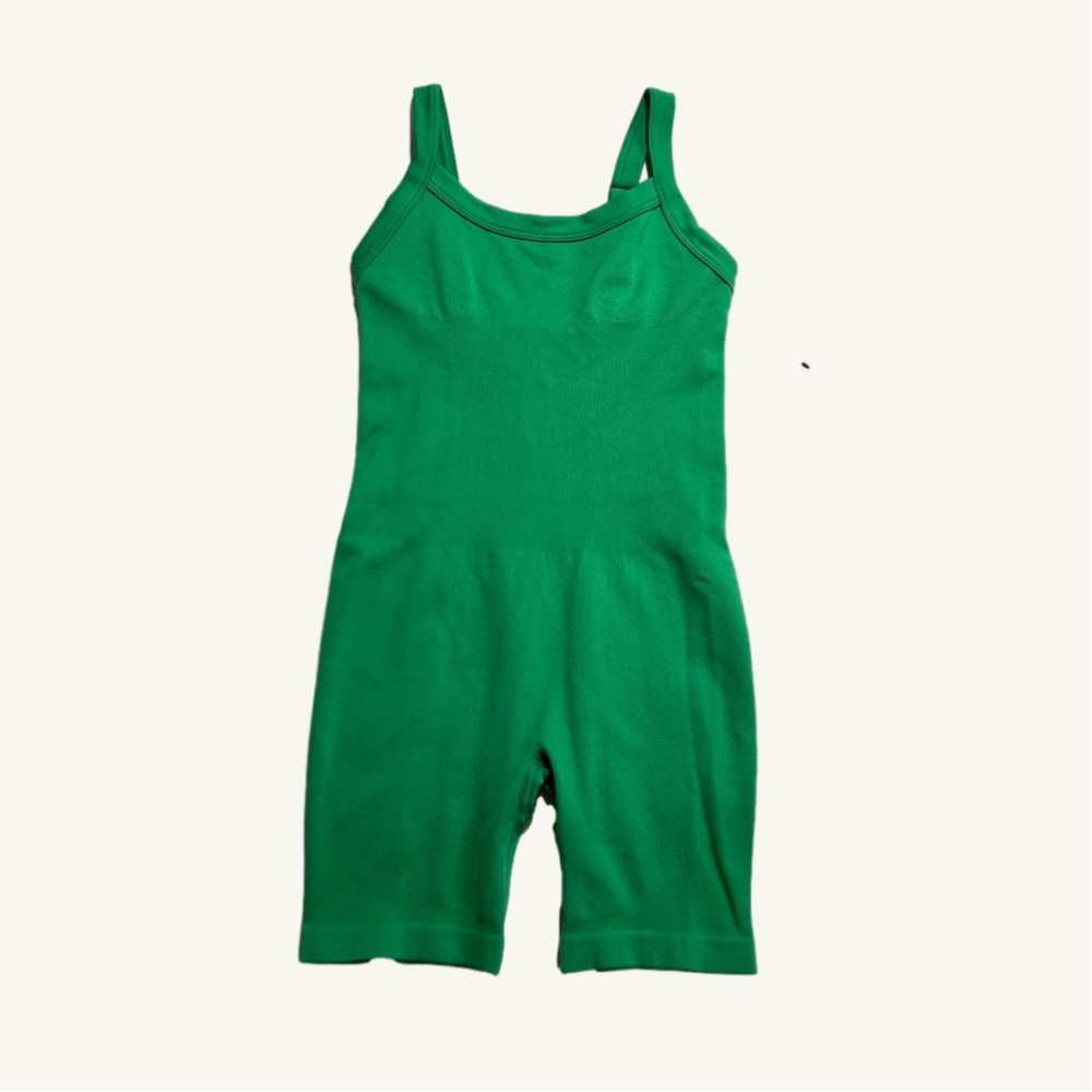 Forever 21 Green Ribbed Tank Jumper Romper